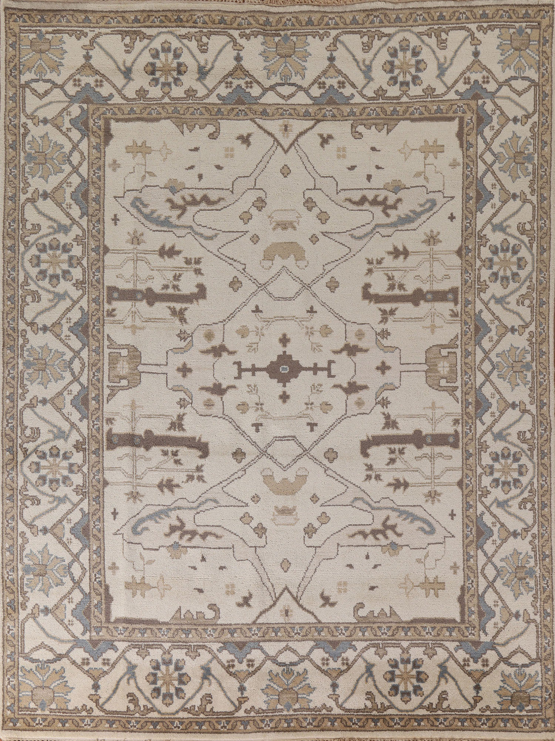 Ivory Wool Oushak Oriental Area Rug 8x10