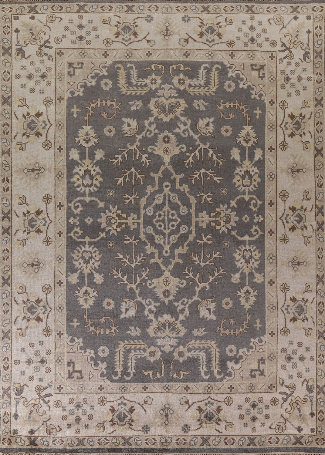 Dark Gray Oushak Oriental Area Rug 9x12