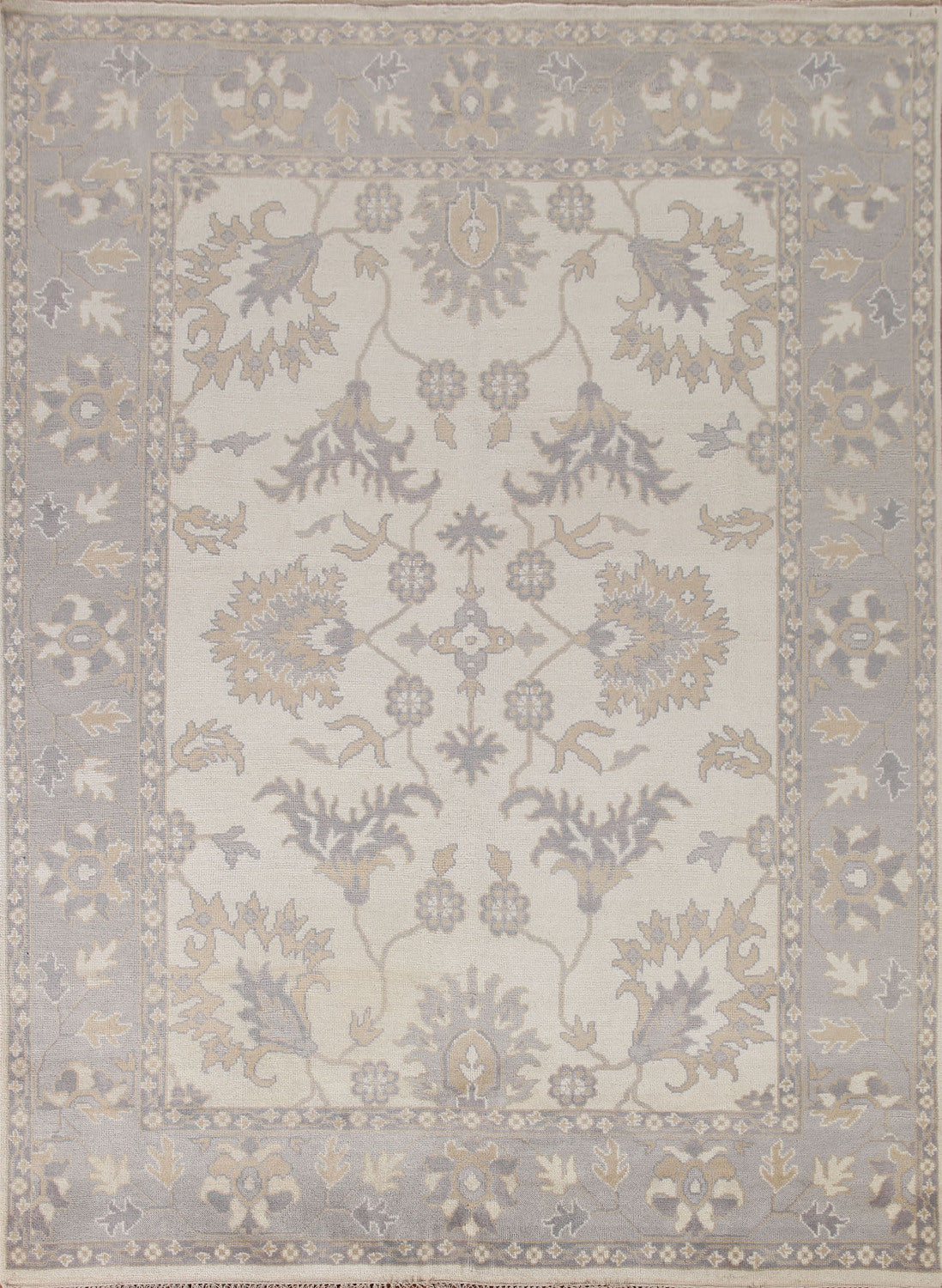 Floral Ivory Oushak Oriental Area Rug 8x10