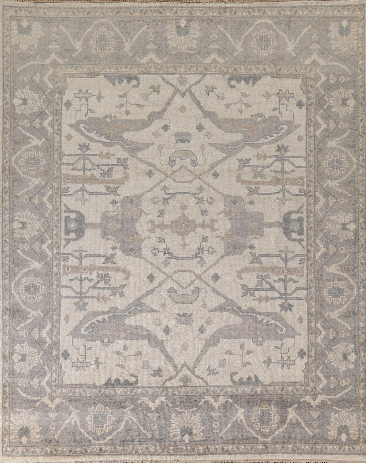 Ivory Oushak Living Room Area Rug 8x10