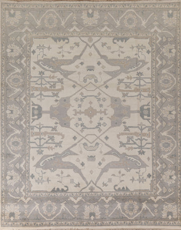 Ivory Oushak Living Room Area Rug 8x10