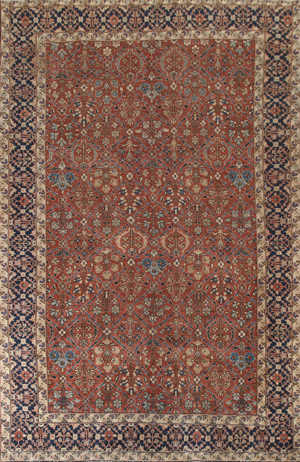 Antique Vegetable Dye Mahal Persian Area Rug 7x11