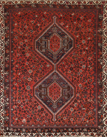 Vintage Wool Qashqai Persian Rug 5x6