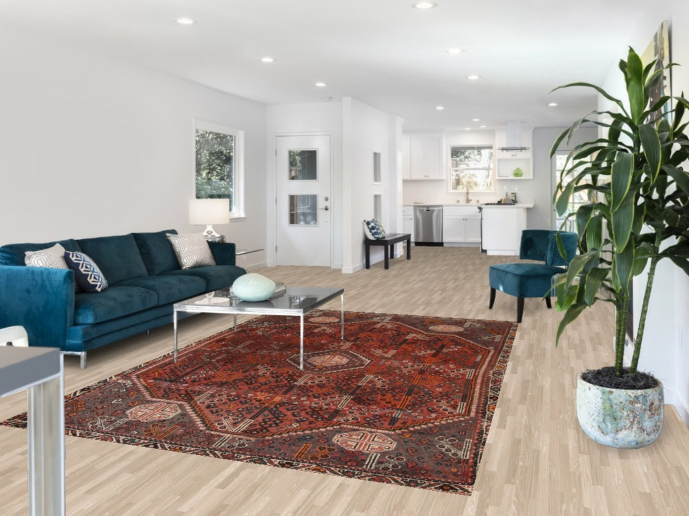 Geometric Qashqai Persian Area Rug 6x9