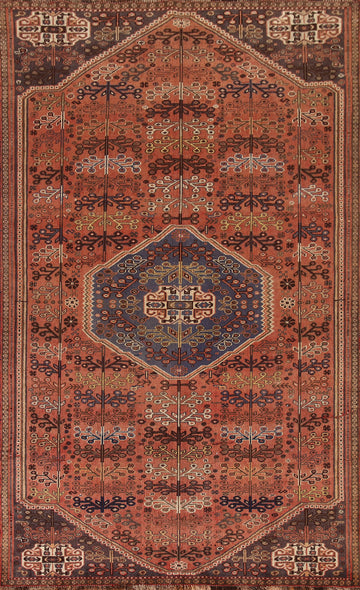 Vintage Wool Qashqai Persian Area Rug 6x9