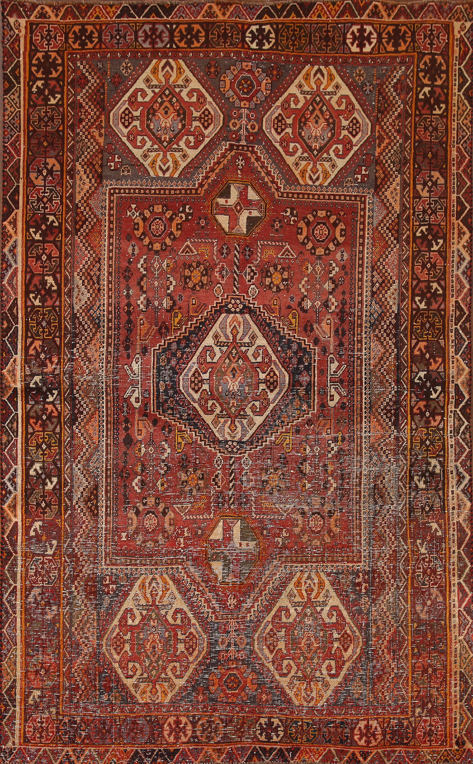 Antique Shiraz Persian Area Rug 5x8