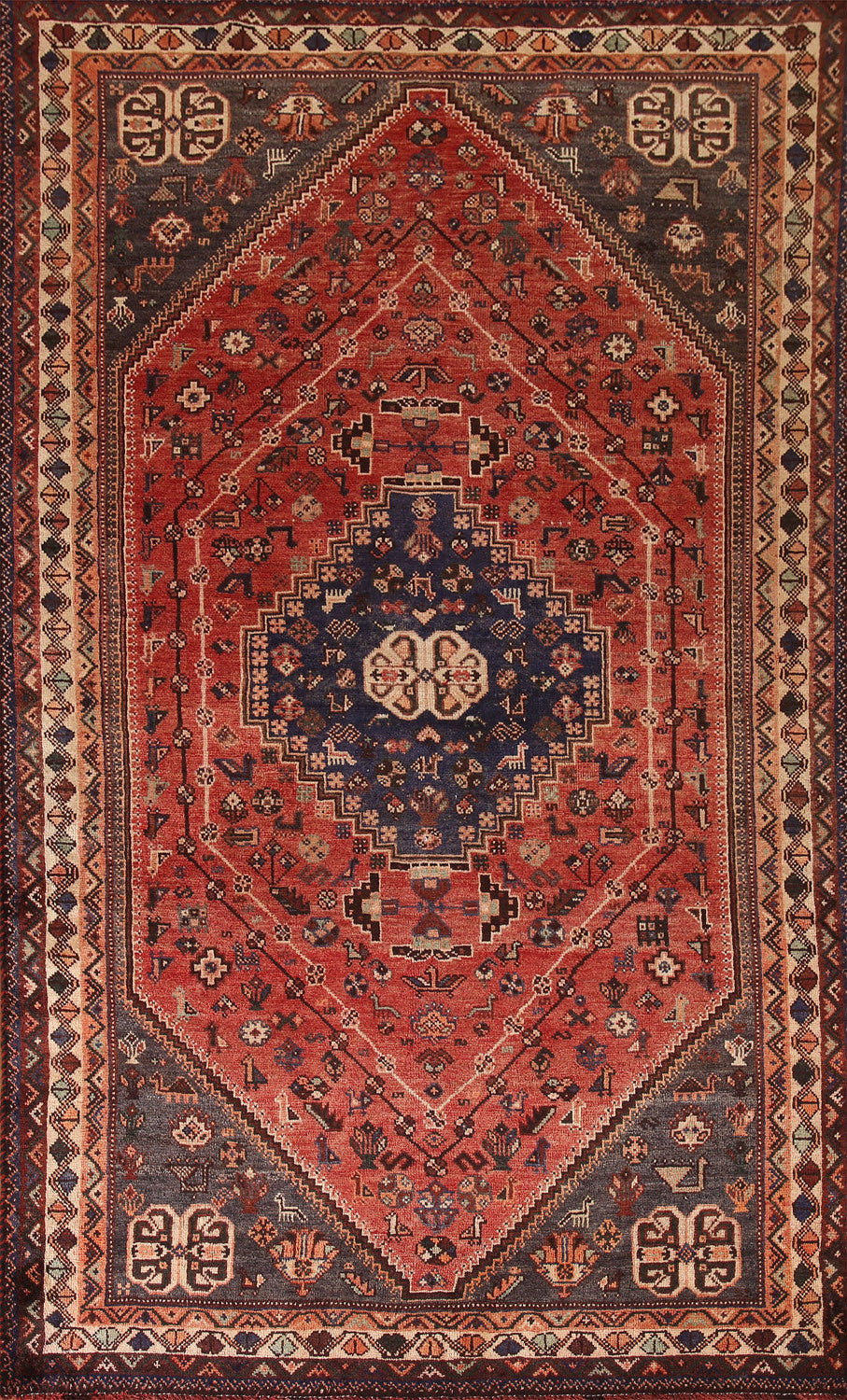 Tribal Vintage Shiraz Persian Area Rug 5x9