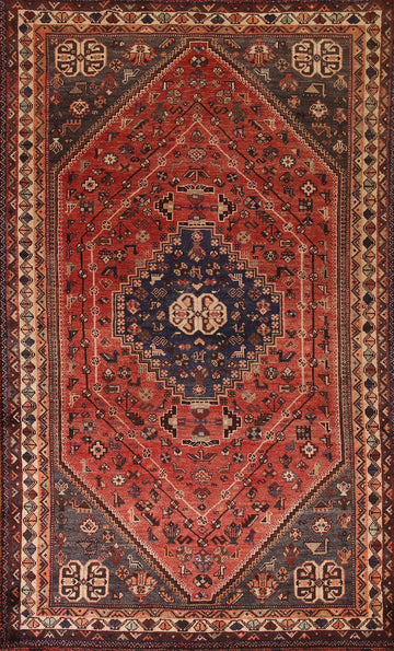 Tribal Vintage Shiraz Persian Area Rug 5x9
