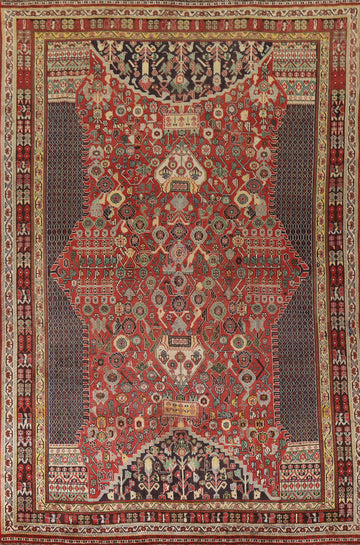 Vegetable Dye Shiraz Kashkoli Persian Area Rug 7x10