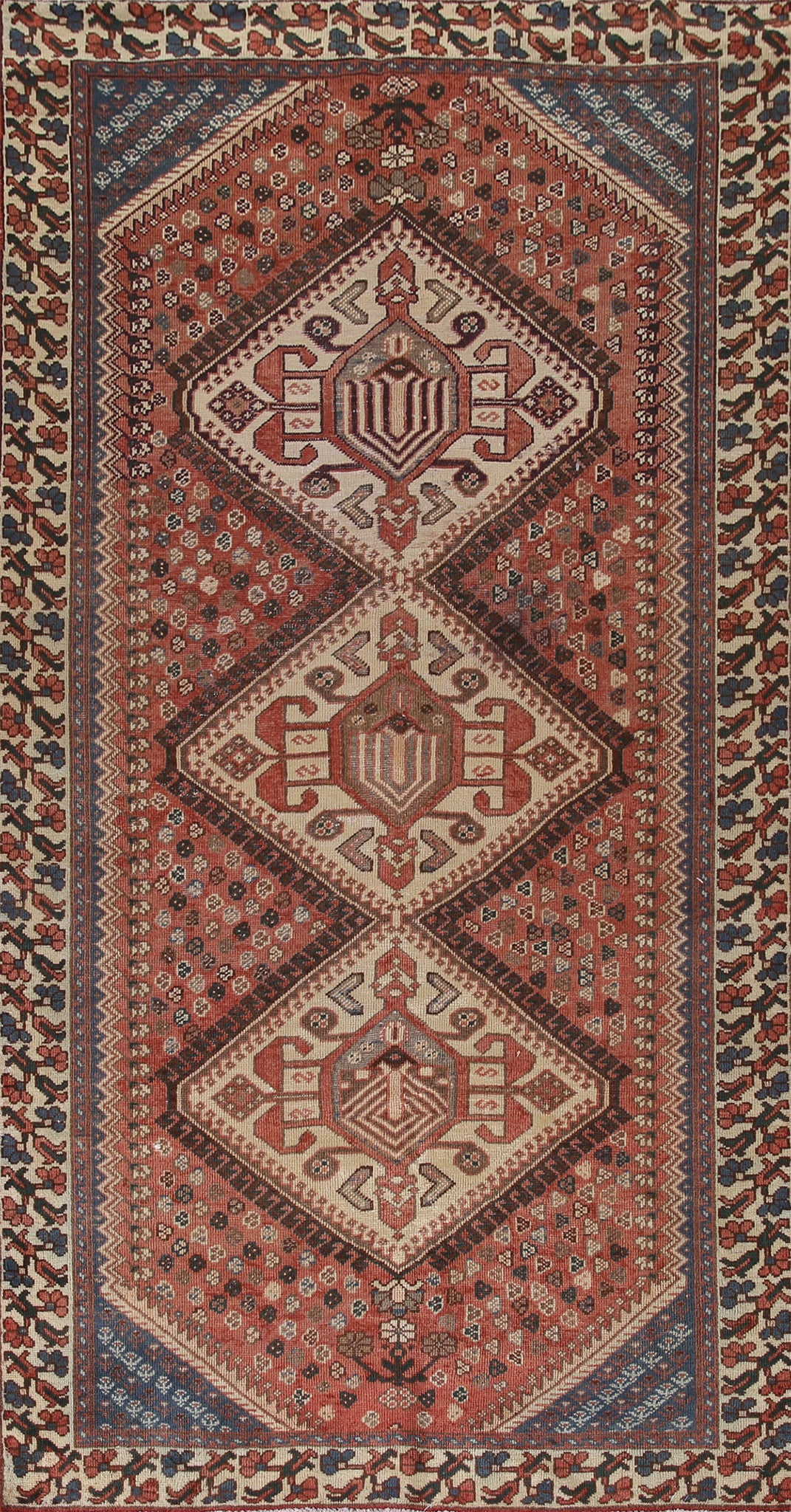 Geometric Bakhtiari Persian Area Rug 5x10