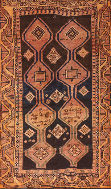 Geometric Wool Lori Antique Persian Rug 4x7