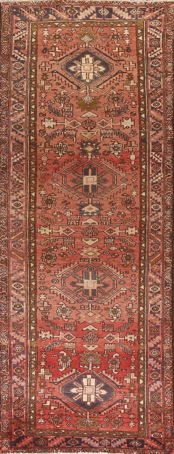 Vintage Wool Heriz Persian Runner Rug 4x11