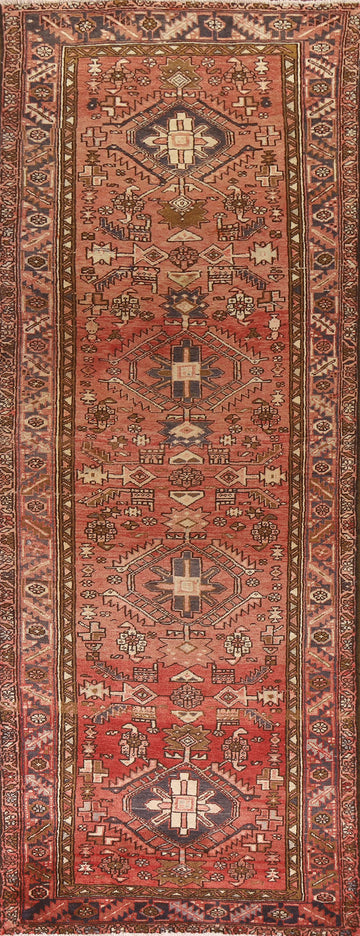 Vintage Wool Heriz Persian Runner Rug 4x11