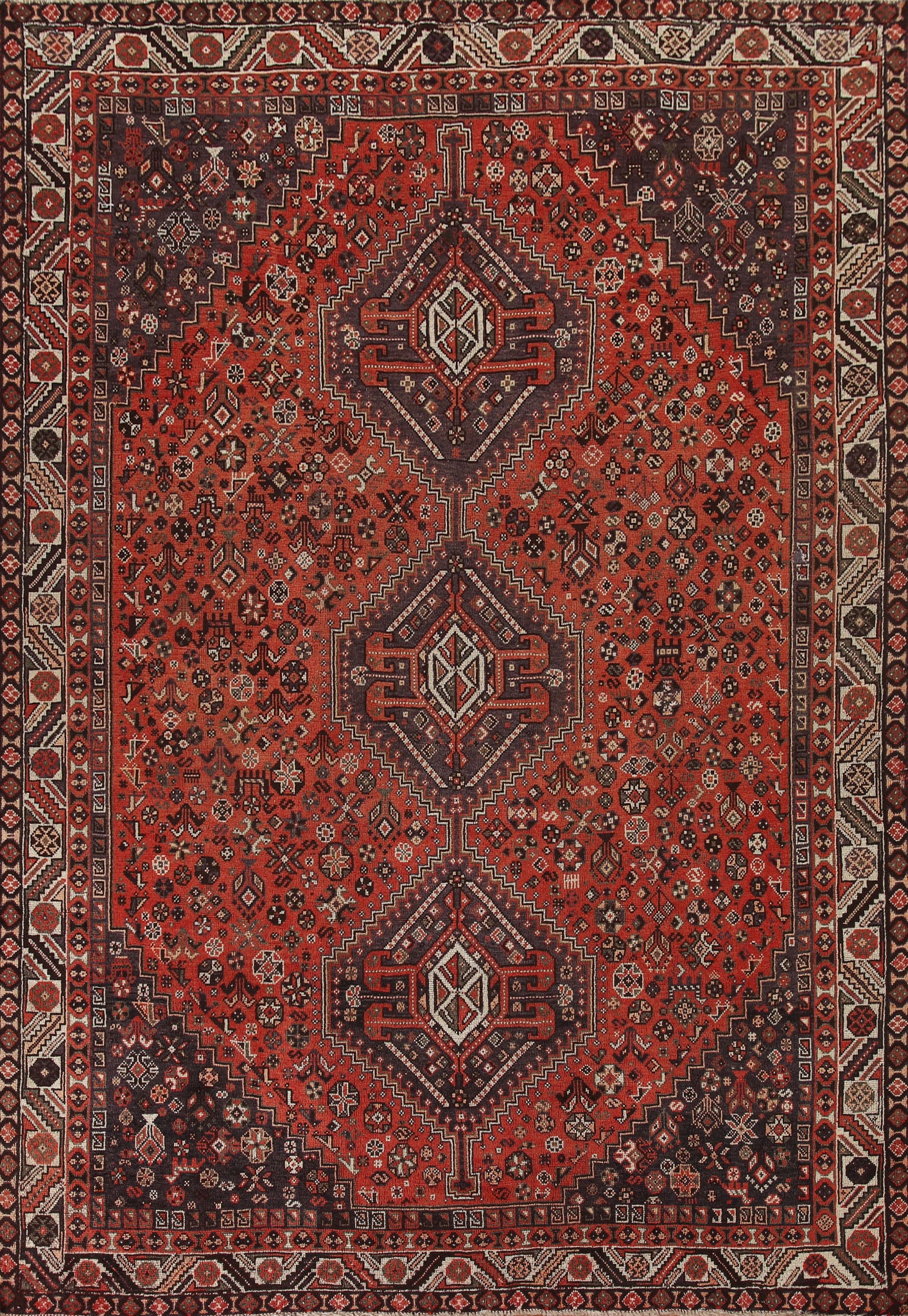 Tribal Wool Shiraz Persian Area Rug 7x10