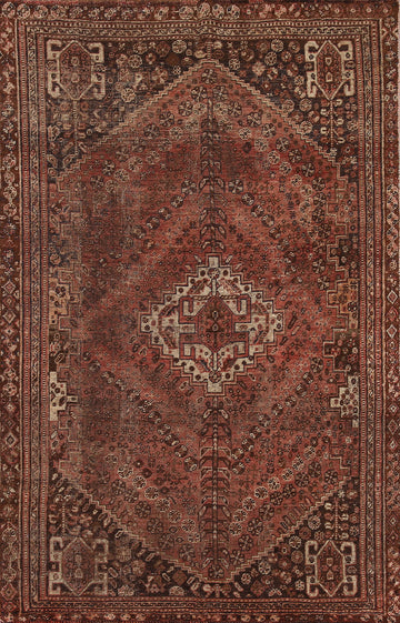 Antique Qashqai Persian Area Rug 5x8