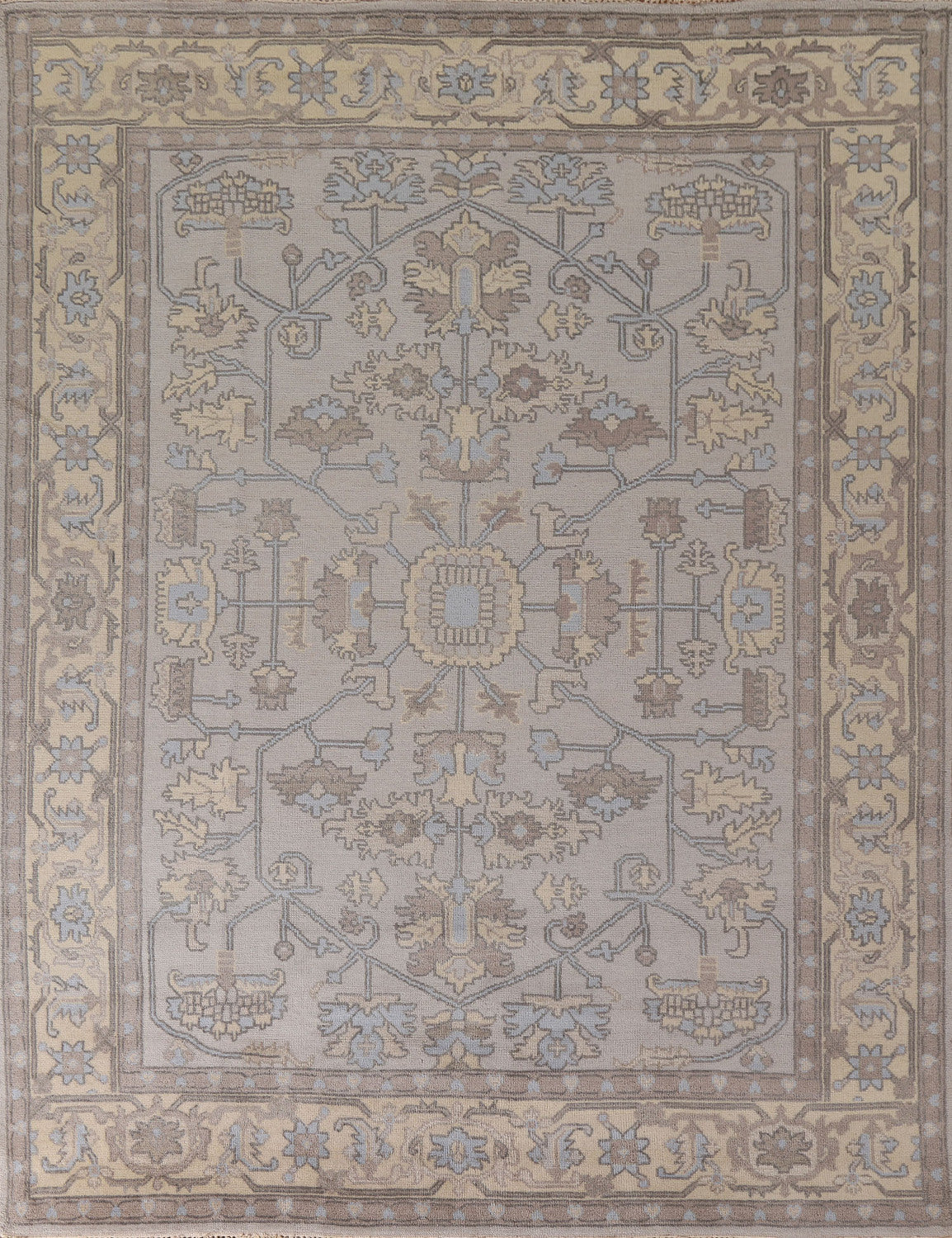 All-Over Gray Oushak Oriental Area Rug 8x10