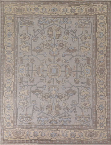 All-Over Gray Oushak Oriental Area Rug 8x10