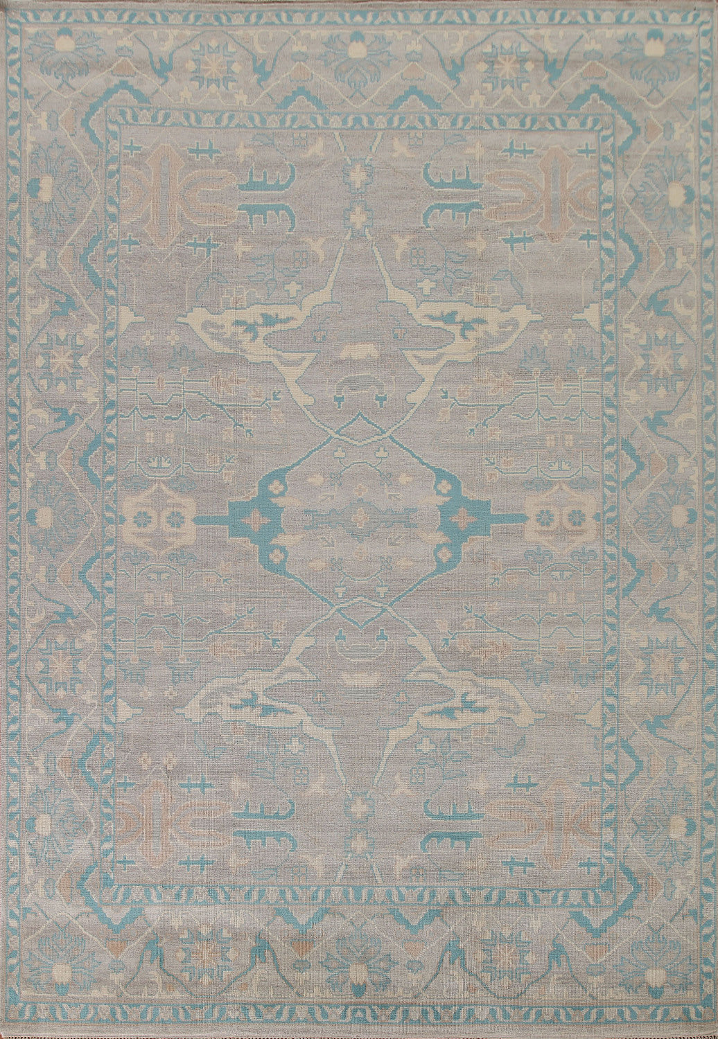 Handmade Gray Oushak Indian Area Rug 9x12