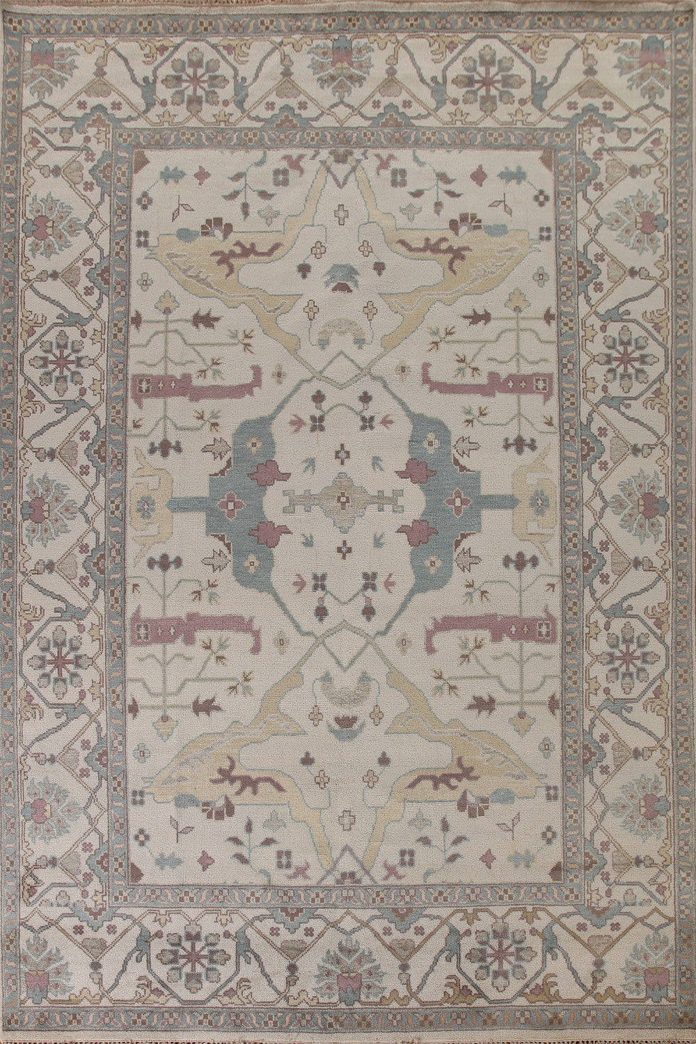 Ivory Wool Oushak Oriental Area Rug 9x12