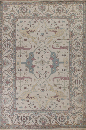 Ivory Wool Oushak Oriental Area Rug 9x12