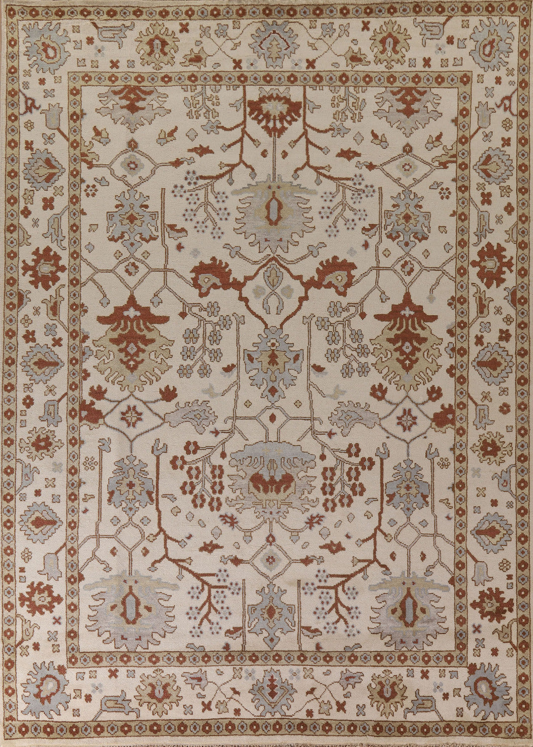 All-Over Floral Oushak Oriental Area Rug 9x12