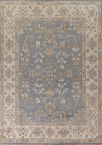 Gray Wool Oushak Indian Area Rug 9x12