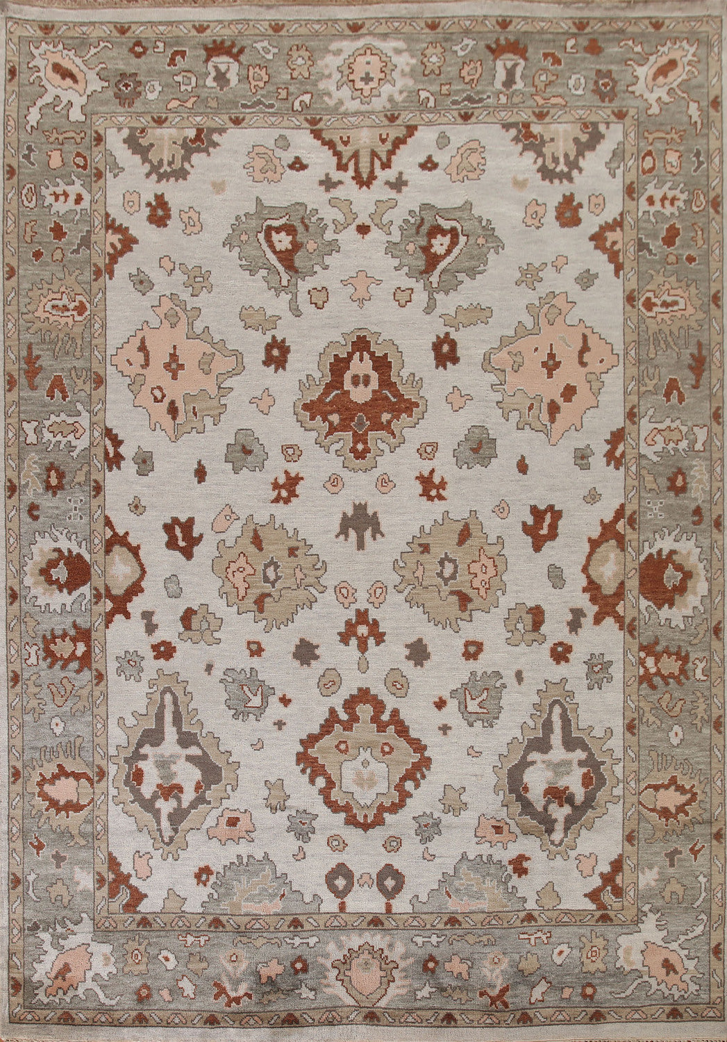 Floral Oushak Indian Area Rug 9x12