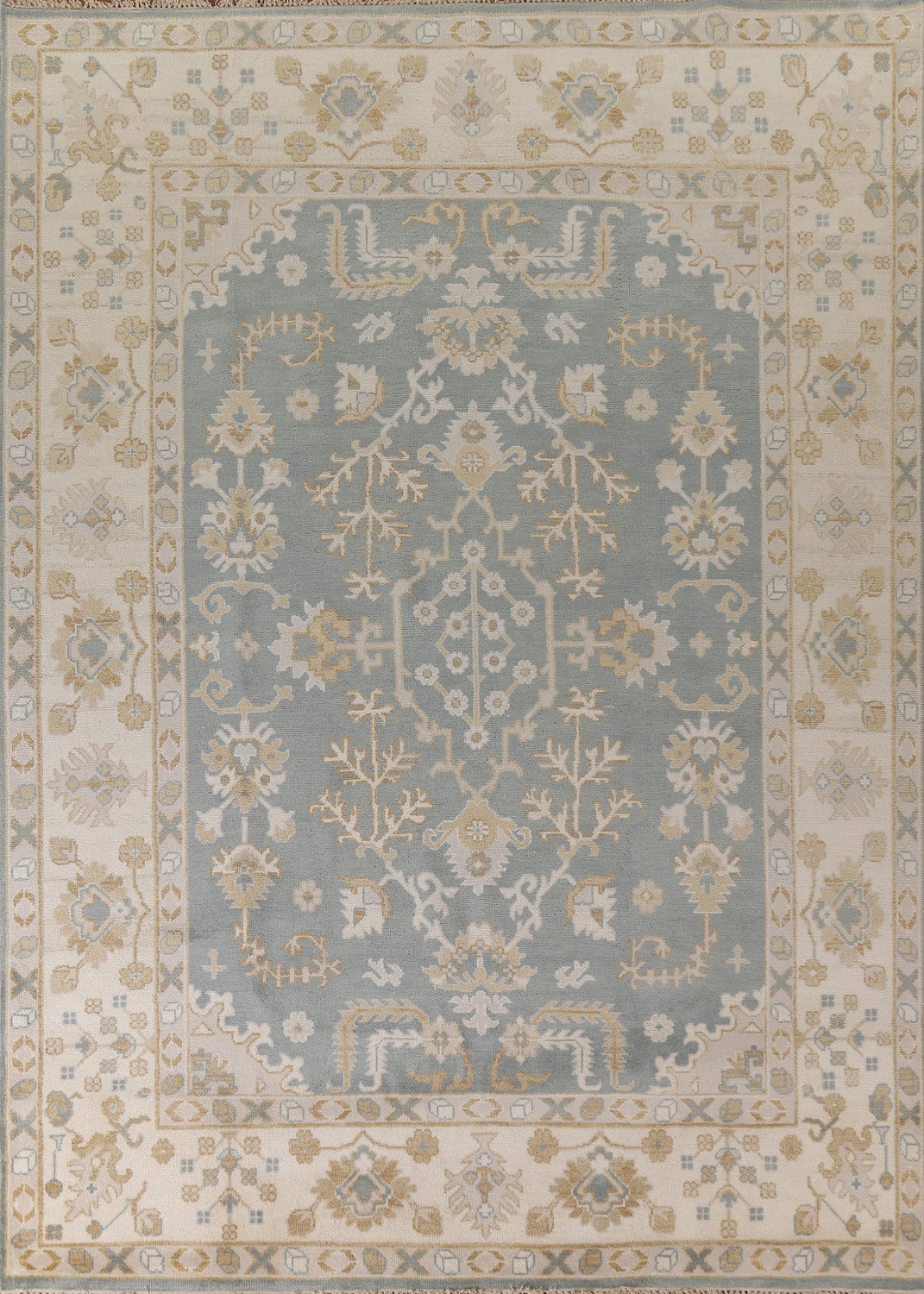 Floral Gray Oushak Oriental Area Rug 9x12