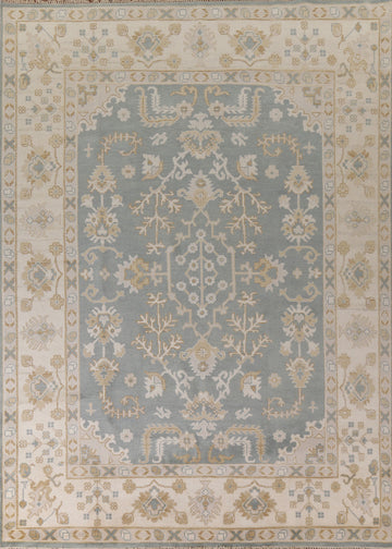 Floral Gray Oushak Oriental Area Rug 9x12