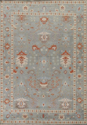 Gray Oushak Living Room Area Rug 9x12