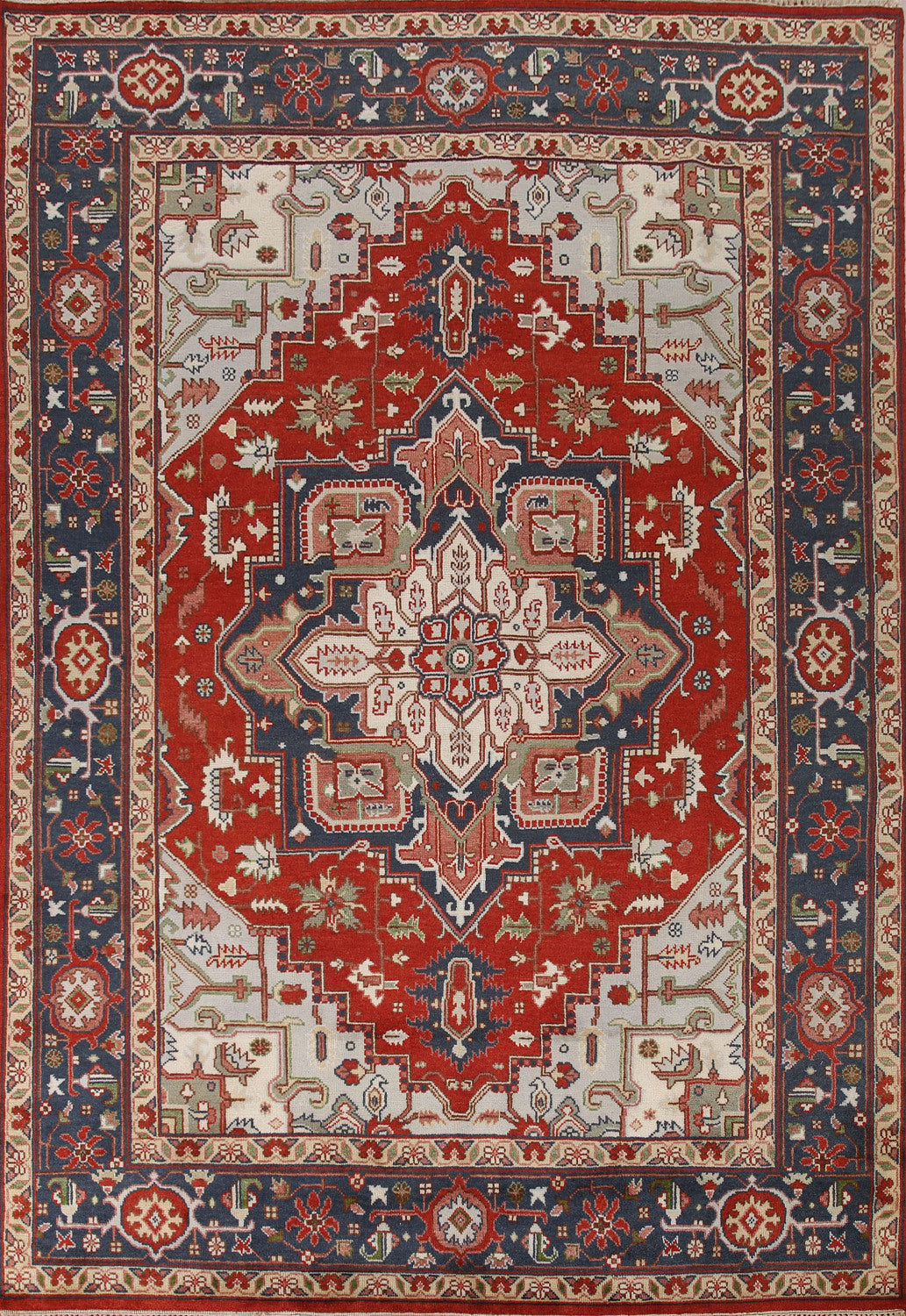 Geometric Wool Heriz Serapi Oriental Area Rug 9x12