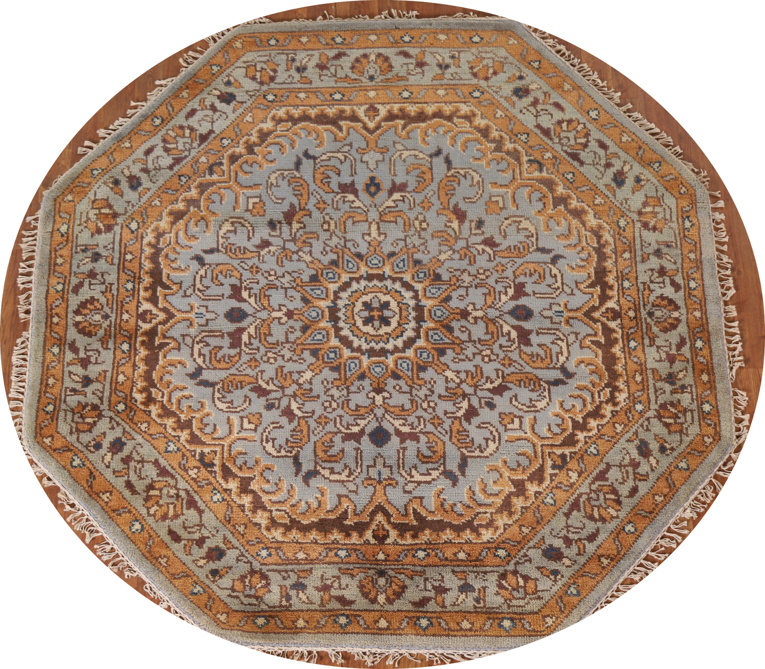 Handmade Heriz Serapi Indian Octagon Rug 6x6