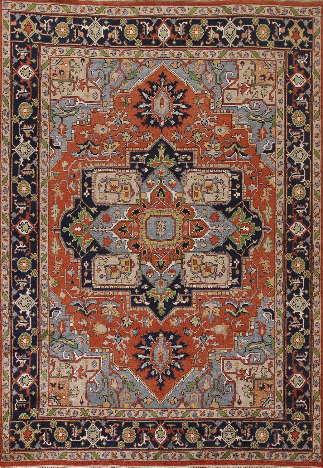Orange Heriz Serapi Oriental Area Rug 9x12