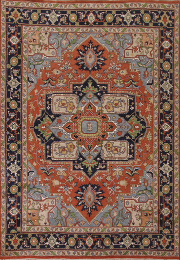 Orange Heriz Serapi Oriental Area Rug 9x12