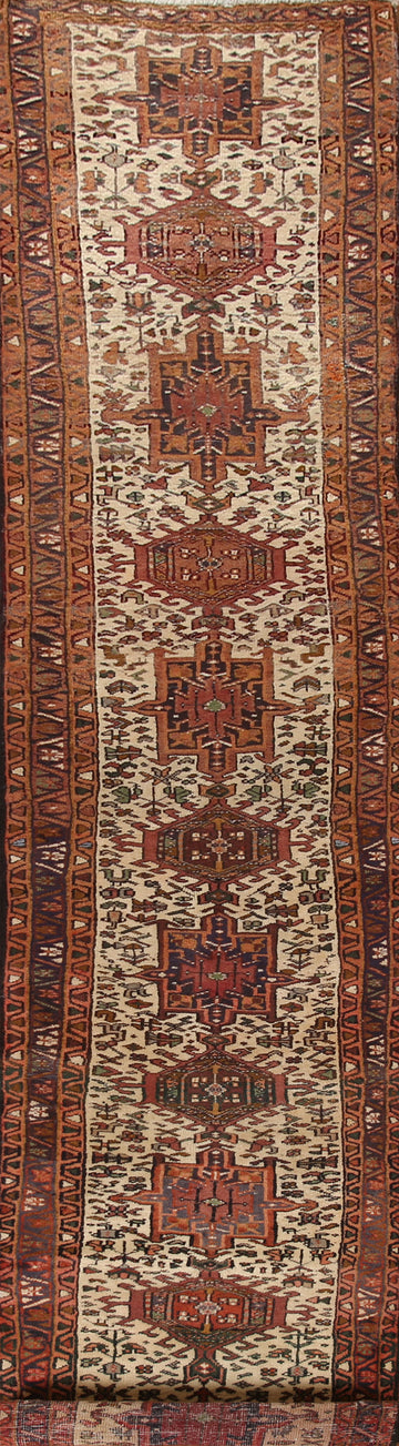 Geometric Heriz Persian Runner Rug 3x13