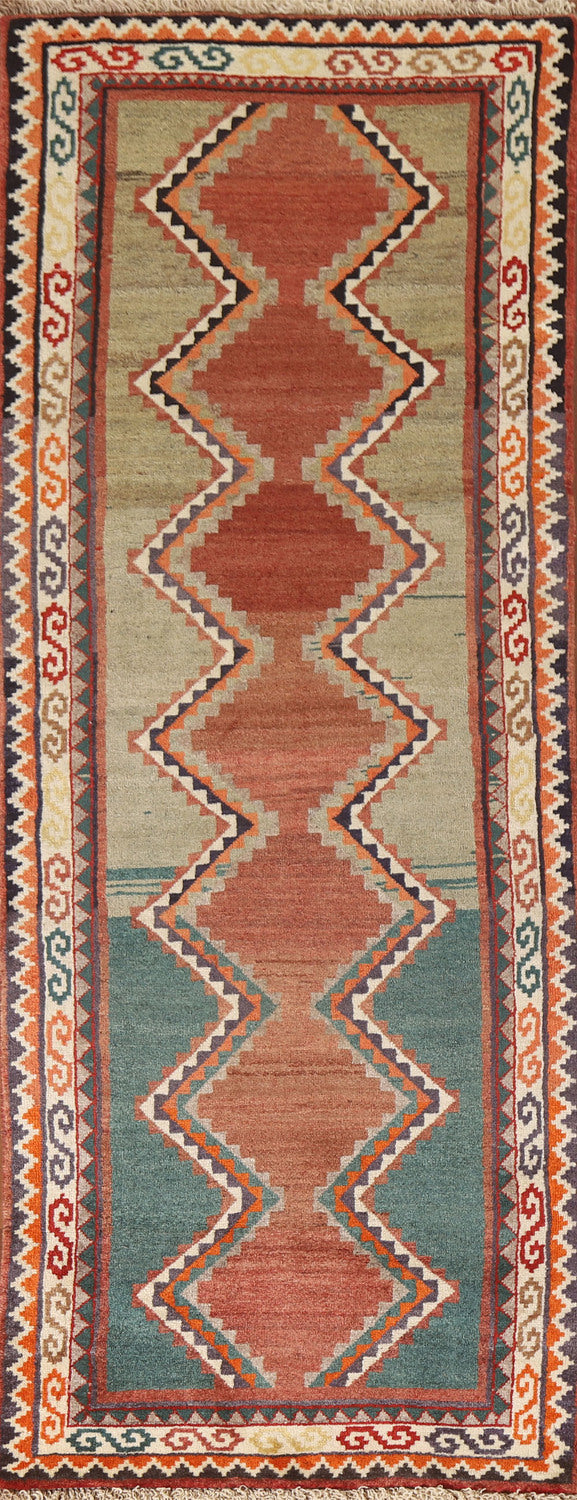 Geometric Gabbeh Persian Runner Rug 3x9