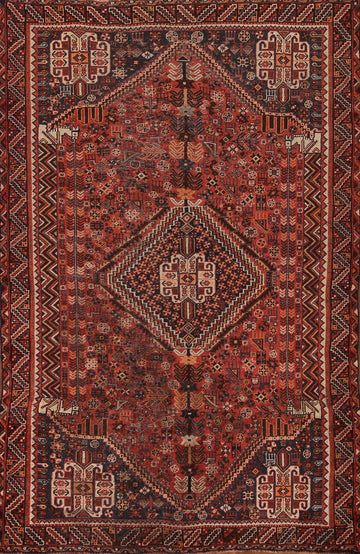 Antique Qashqai Persian Area Rug 5x9