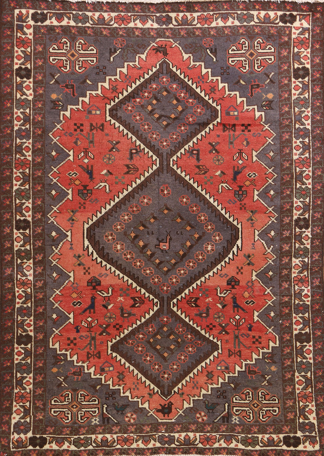 Tribal Wool Sirjan Persian Rug 5x7