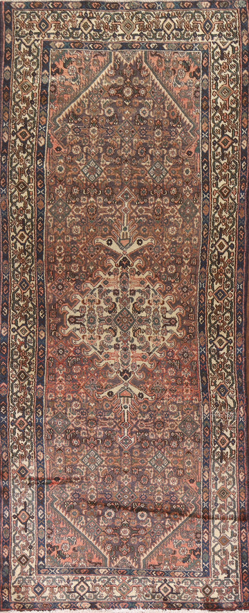 Geometric Hamedan Persian Runner Rug 4x10
