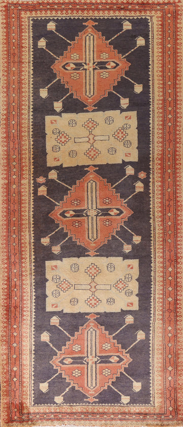 Handmade Meshkin Persian Runner Rug 4x10