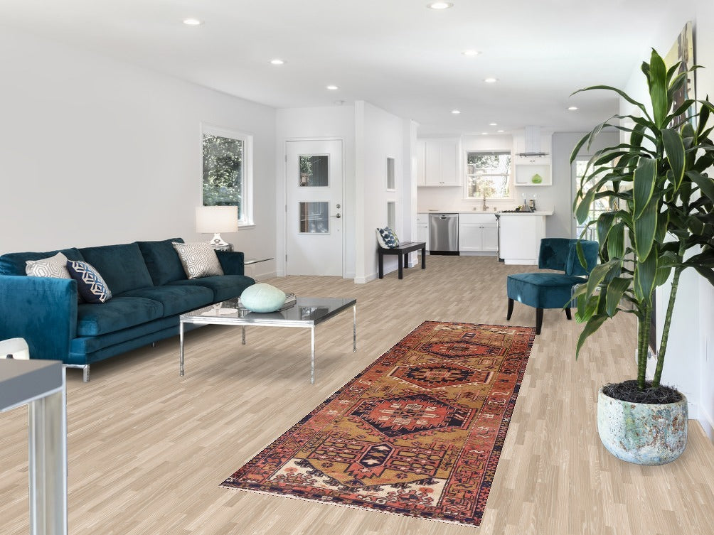 Geometric Heriz Persian Runner Rug 3x10