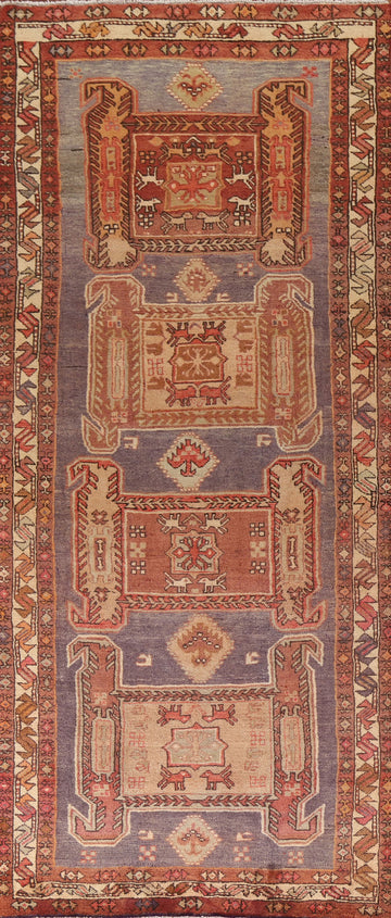Tribal Wool Meshkin Persian Runner Rug 4x10