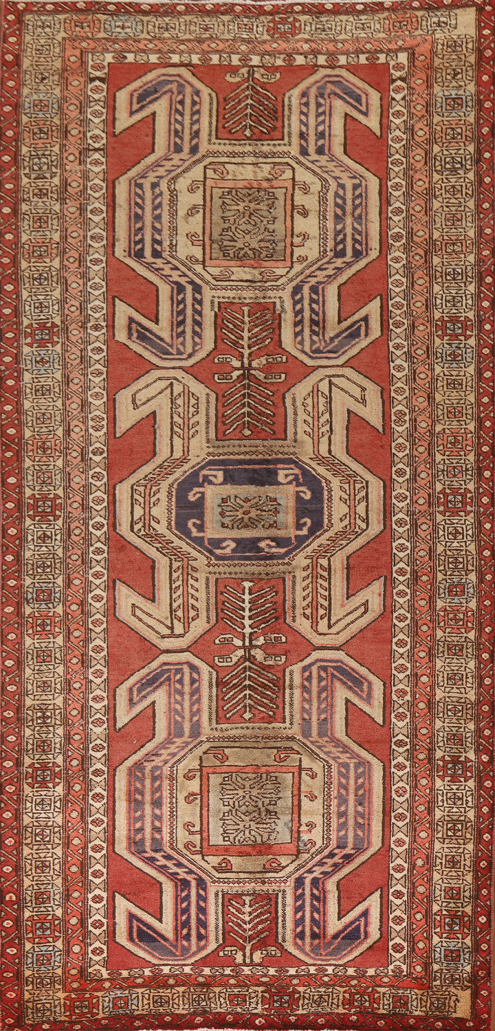 Geometric Meshkin Persian Runner Rug 4x10