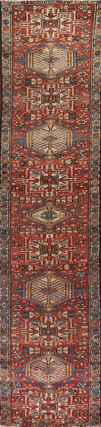 Geometric Heriz Persian Runner Rug 2x12