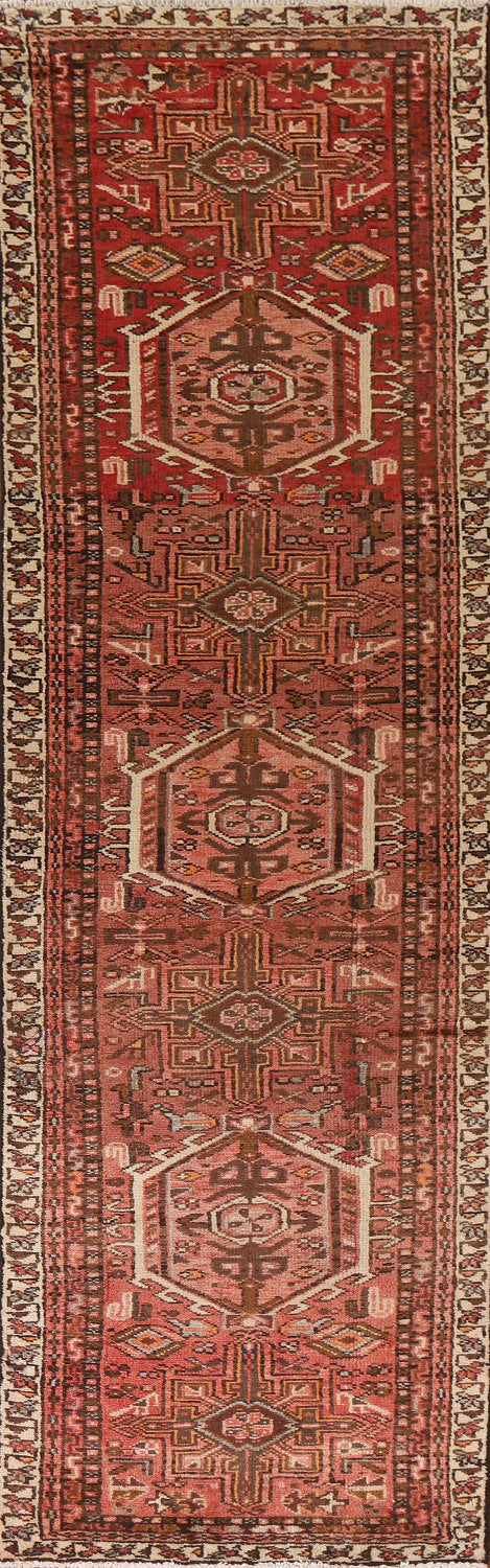Tribal Geometric Gharajeh Persian Runner Rug 3x11