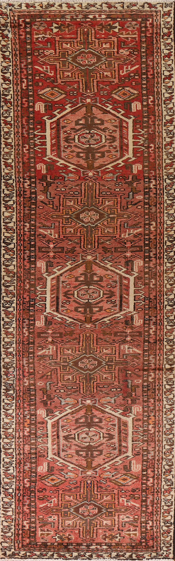 Tribal Geometric Gharajeh Persian Runner Rug 3x11