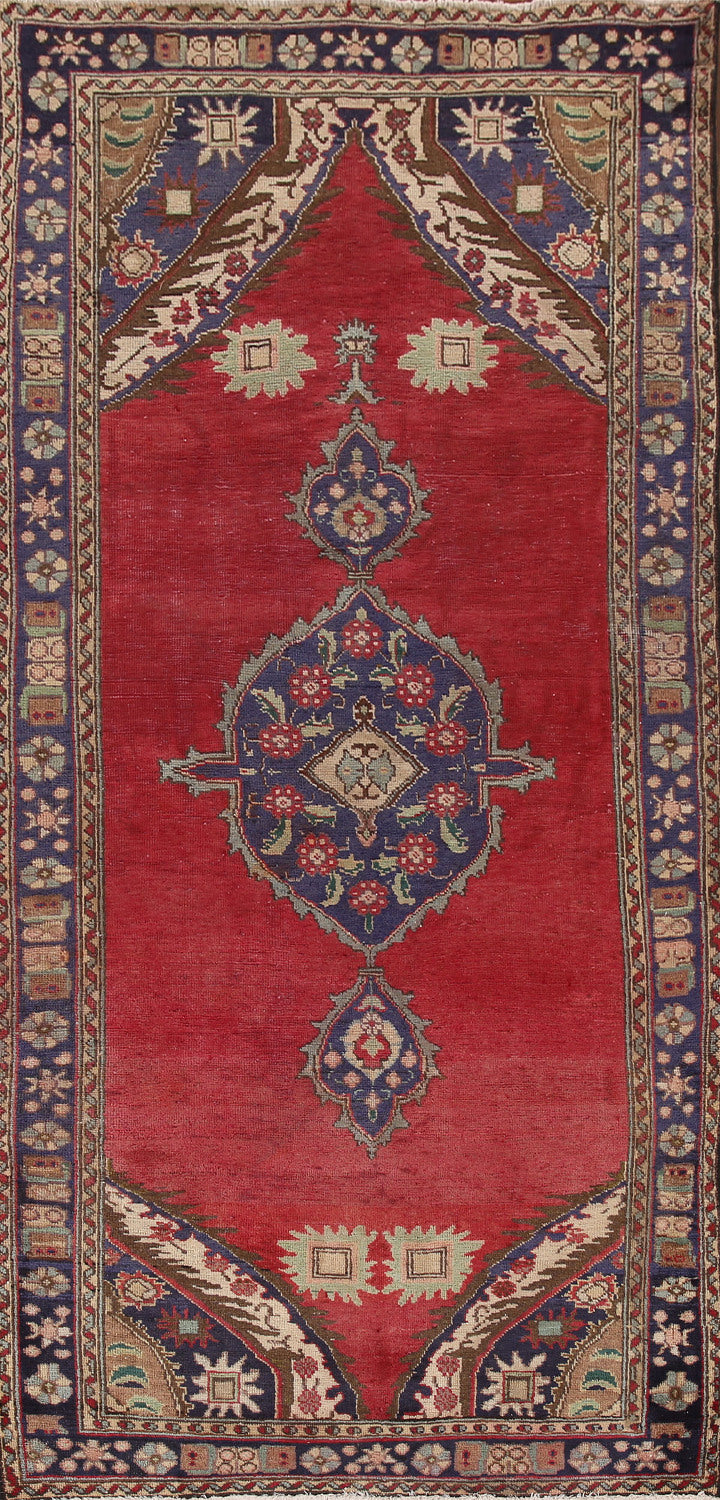 Vintage Wool Tabriz Persian Runner Rug 4x10