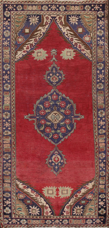 Vintage Wool Tabriz Persian Runner Rug 4x10