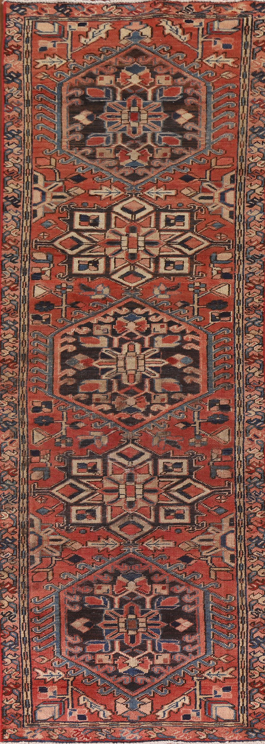 Handmade Heriz Persian Runner Rug 3x11