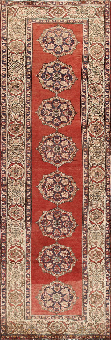 Geometric Wool Tabriz Persian Runner Rug 3x13